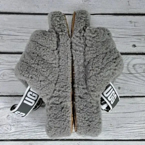 UGG Australia Fluff Yeah Women's Size 5 US Gray Slide Slingback Sandals - Picture 8 of 10